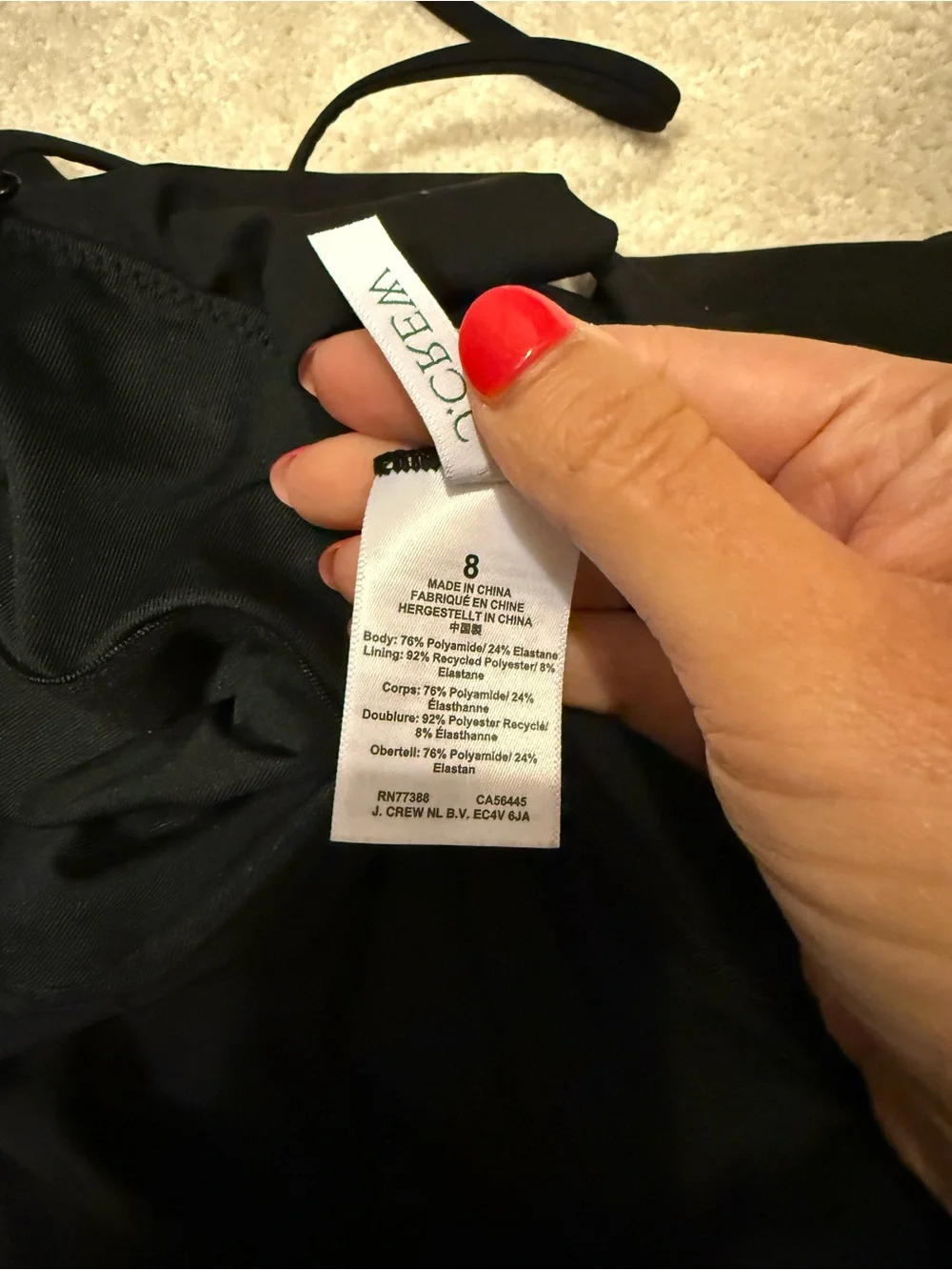 J. Crew Black One-Piece Ruffled Bust Swimsuit
